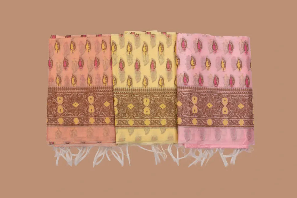 Vasanti Woven Chanderi Suit with Woven Chanderi duppatta & plain bottom