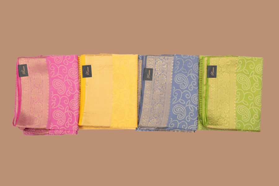 Kumud Banarasi Chanderi Silk Saree with bandhini print