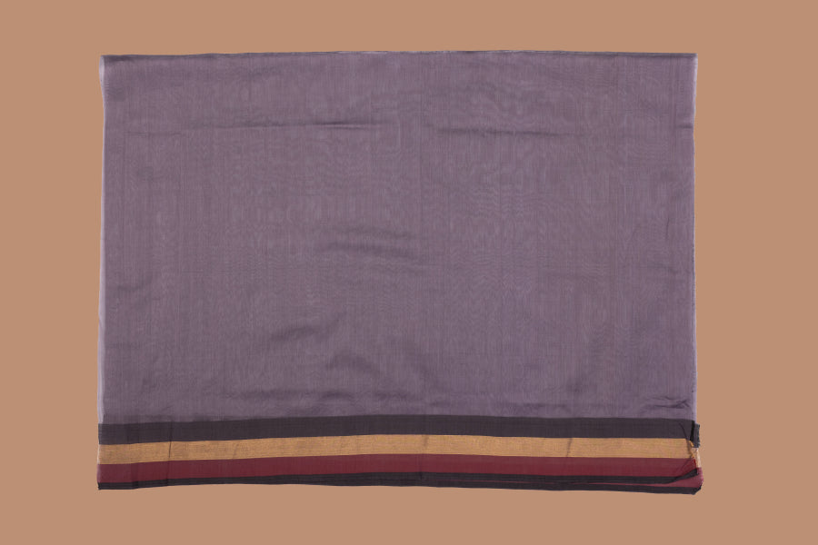 Kumud Maheswari with rust border – Purple