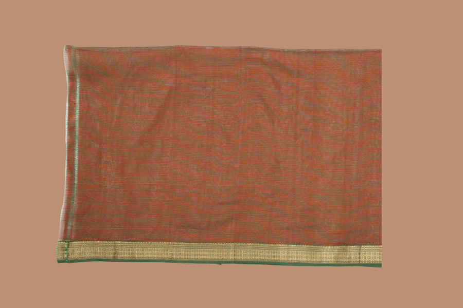 Vasanti Maheswari with gold border – Rust