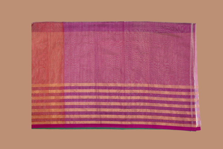 Meghdoot Maheswari with gold box stripes – Maroon
