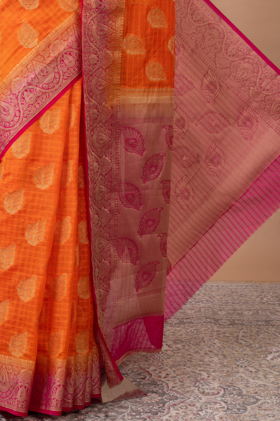 Neelkamal Banarasi Chanderi Silk with leaf butti