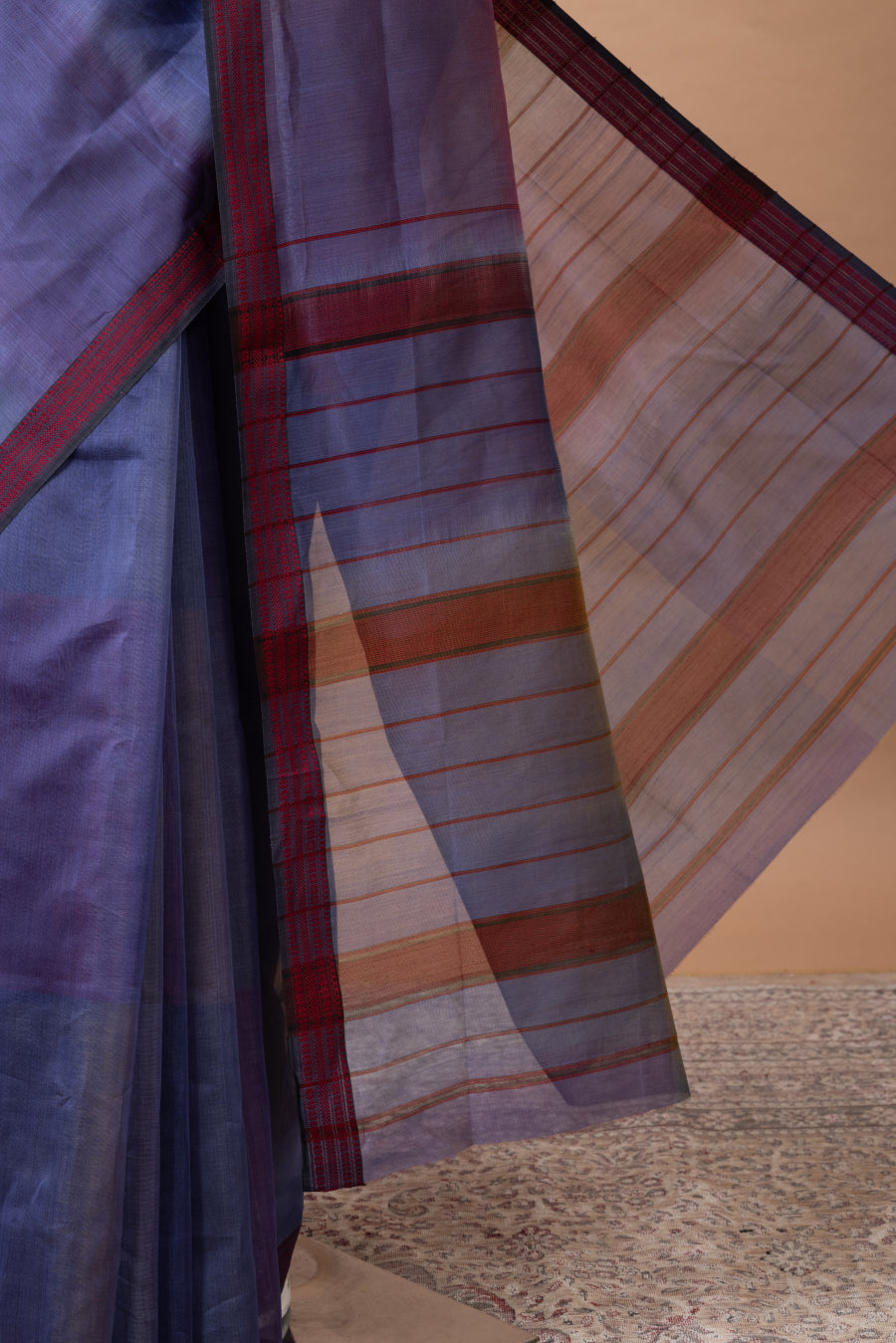 Kumud Maheswari with rust border – Purple