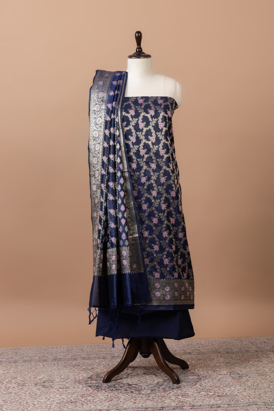 Vasanti Woven Chanderi Suit with woven chanderi duppatta & plain bottom