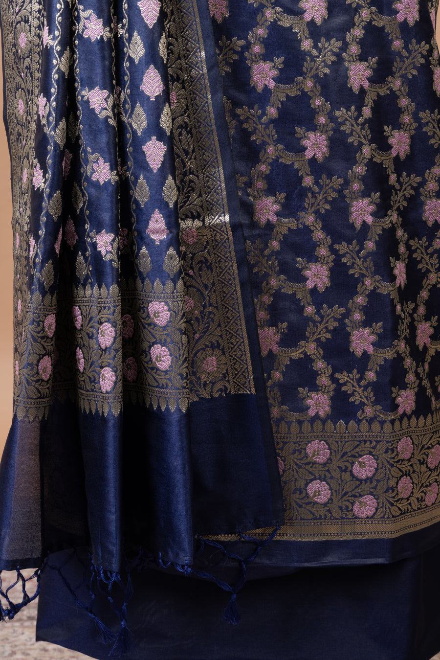 Vasanti Woven Chanderi Suit with woven chanderi duppatta & plain bottom