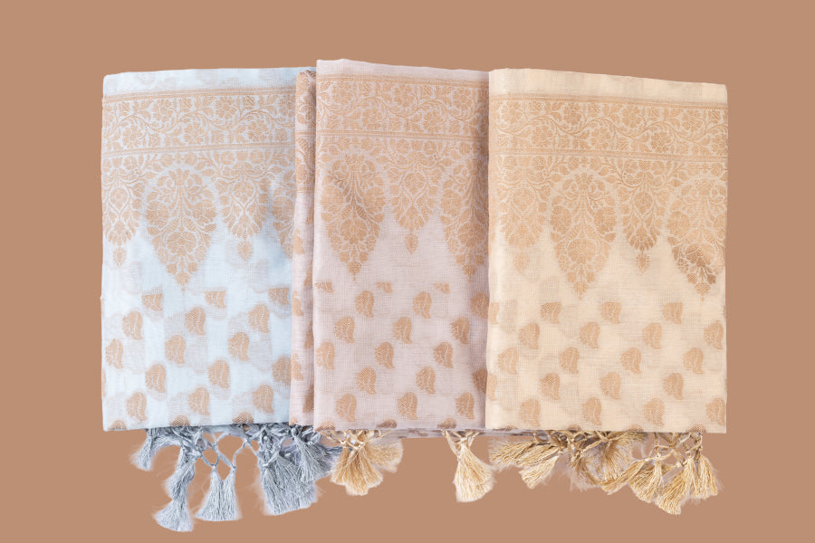 Neelkamal Woven Chanderi Suit with Woven Chanderi duppatta & plain bottom