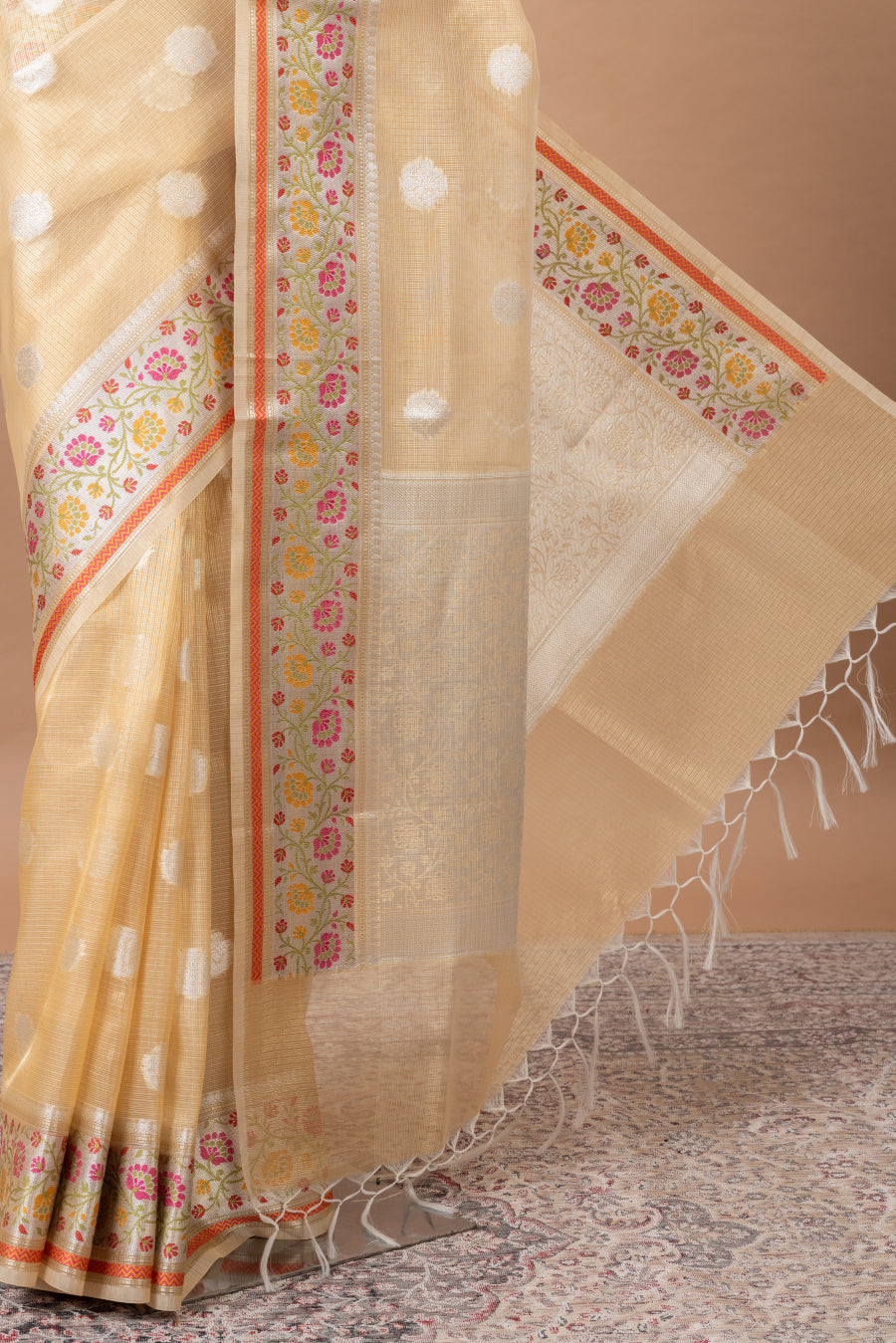 Tarang Banarasi Tissue Floral Border