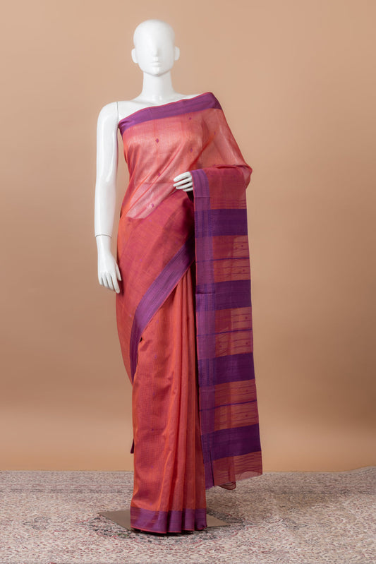 Vasanti Maheswari with purple thread border
