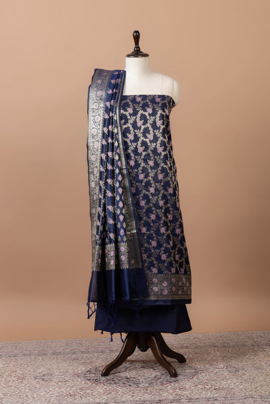 Vasanti Woven Chanderi Suit with woven chanderi duppatta & plain bottom