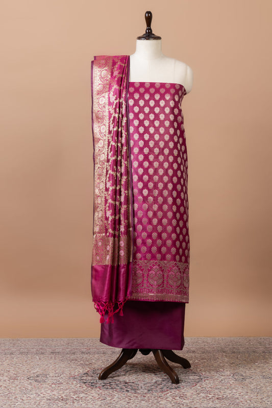 Vasanti Woven Chanderi Suit with woven Chanderi duppatta & plain bottom