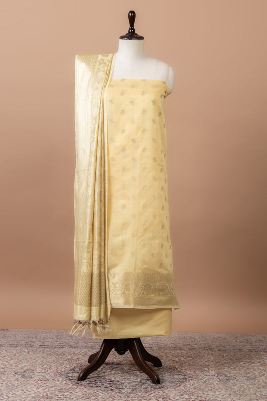 Gulbahar Woven Chanderi Suit with Woven Chanderi duppatta & plain bottom
